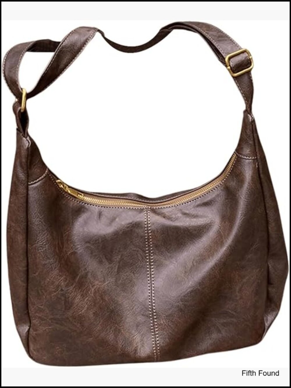 Soft PU Leather Crossbody Hobo Bag with Zipper - Large Capacity Slouchy Handbag